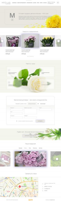 Сайт-визитка MVS-Lab - оптовая продажа цветов 
